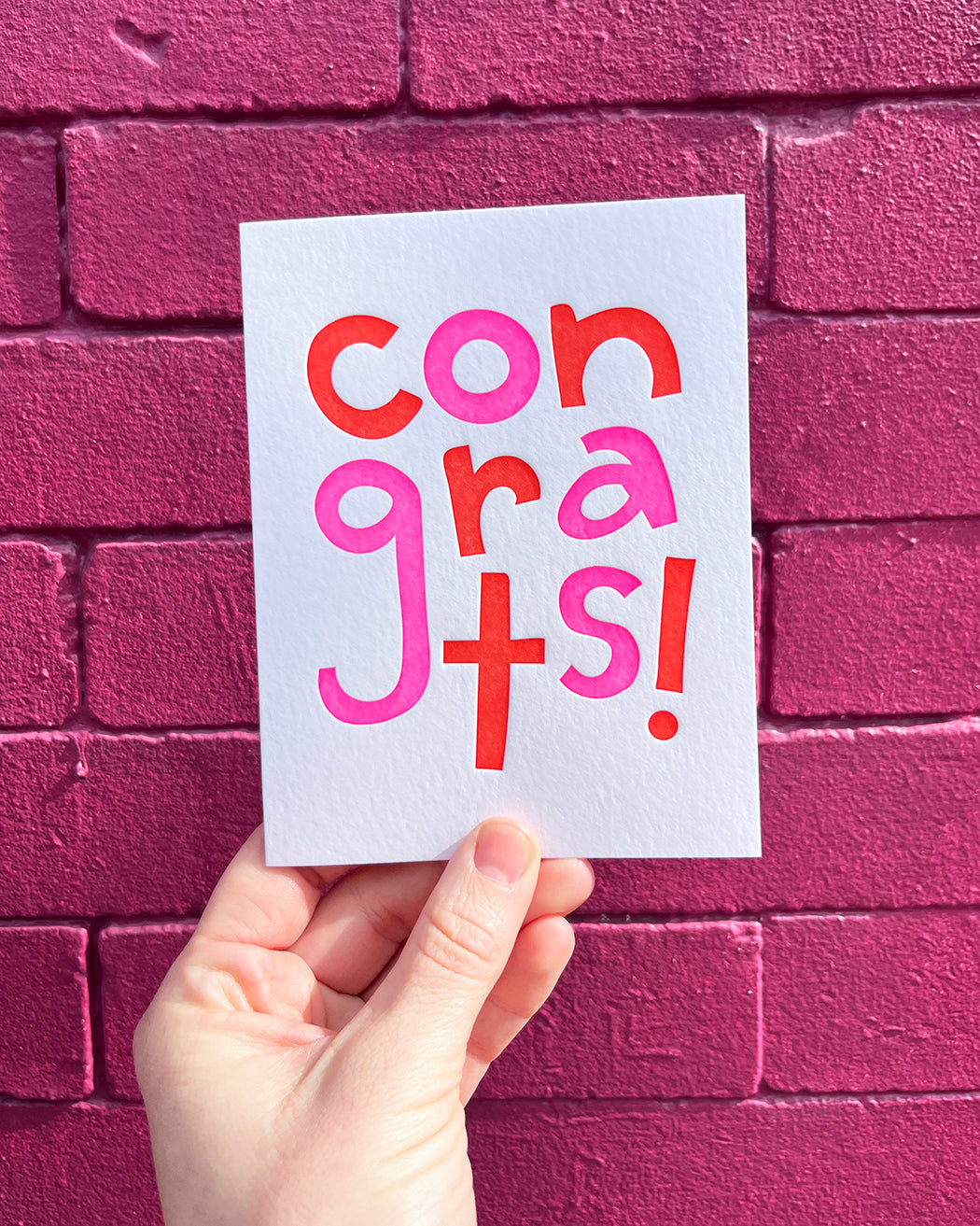 Pink Red Congrats Card #175