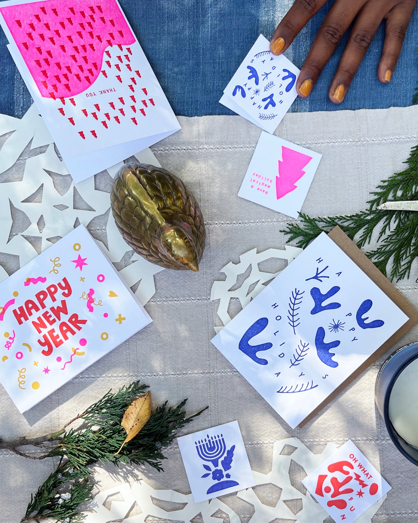 Snow Prints Cards, Set of 6 #003B