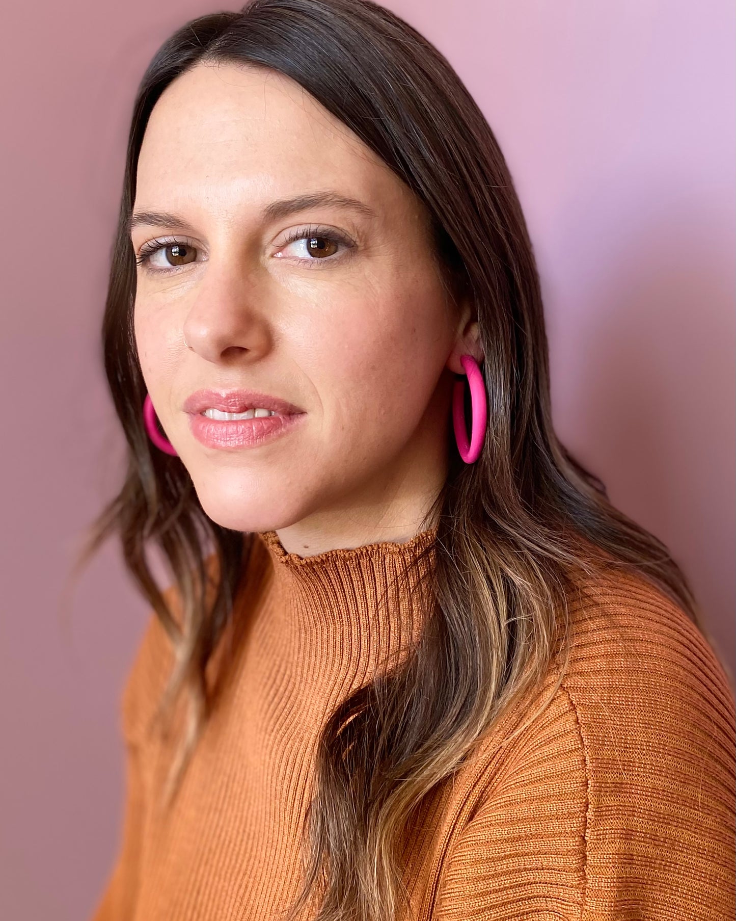 Barbie Pink Medium Hoop Earrings