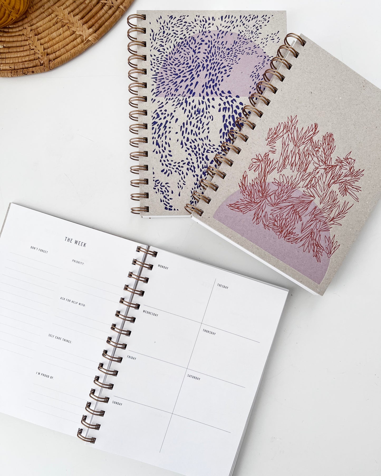 Blue/Lav Moon Un-Dated Planner - #108
