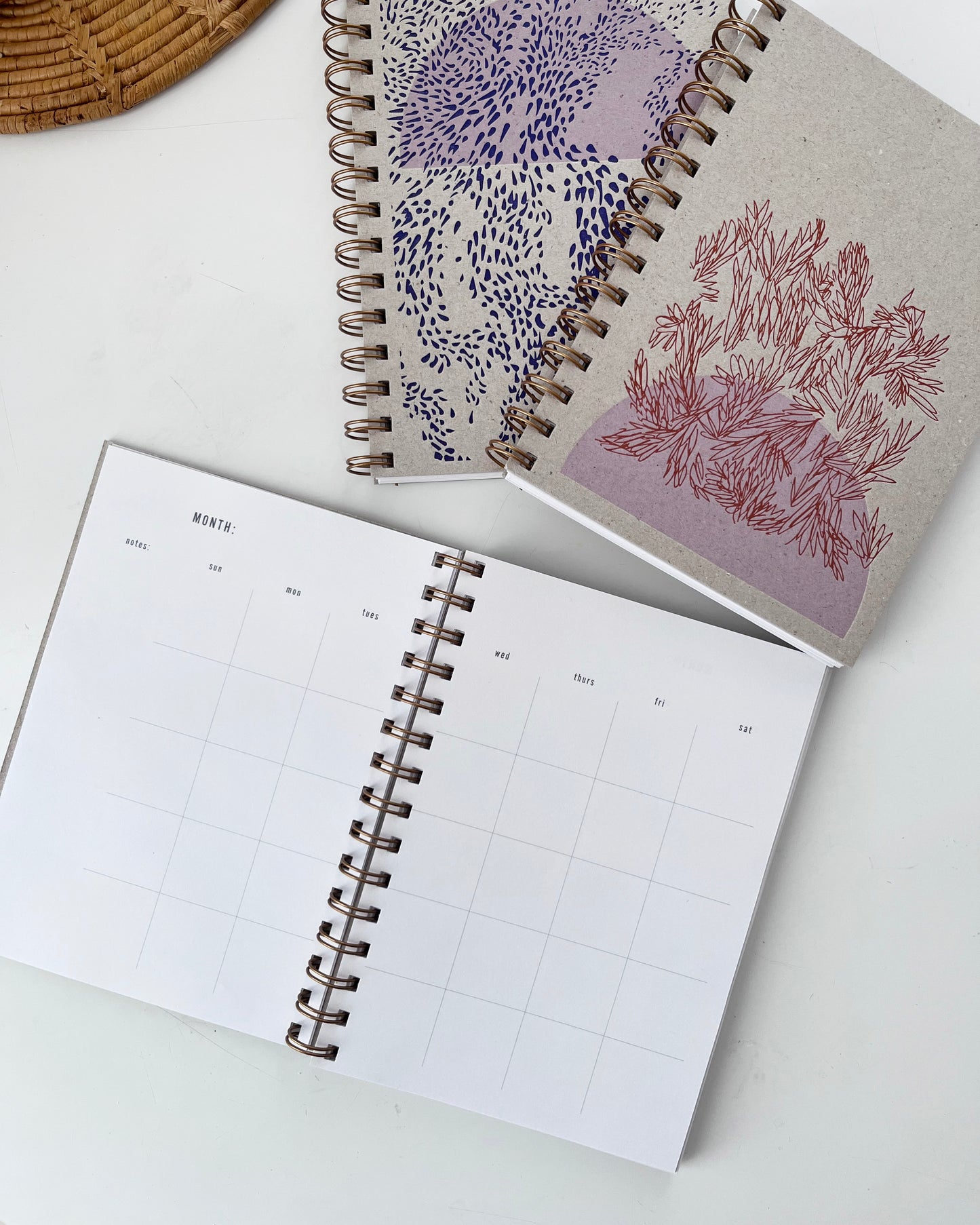 Blue/Lav Moon Un-Dated Planner - #108