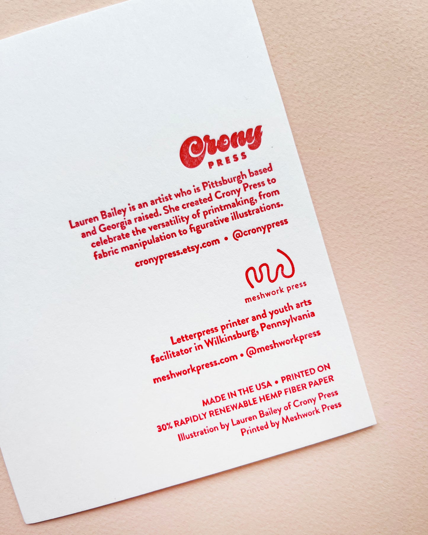 My Neighbor Card, Crony Press x Meshwork, #115