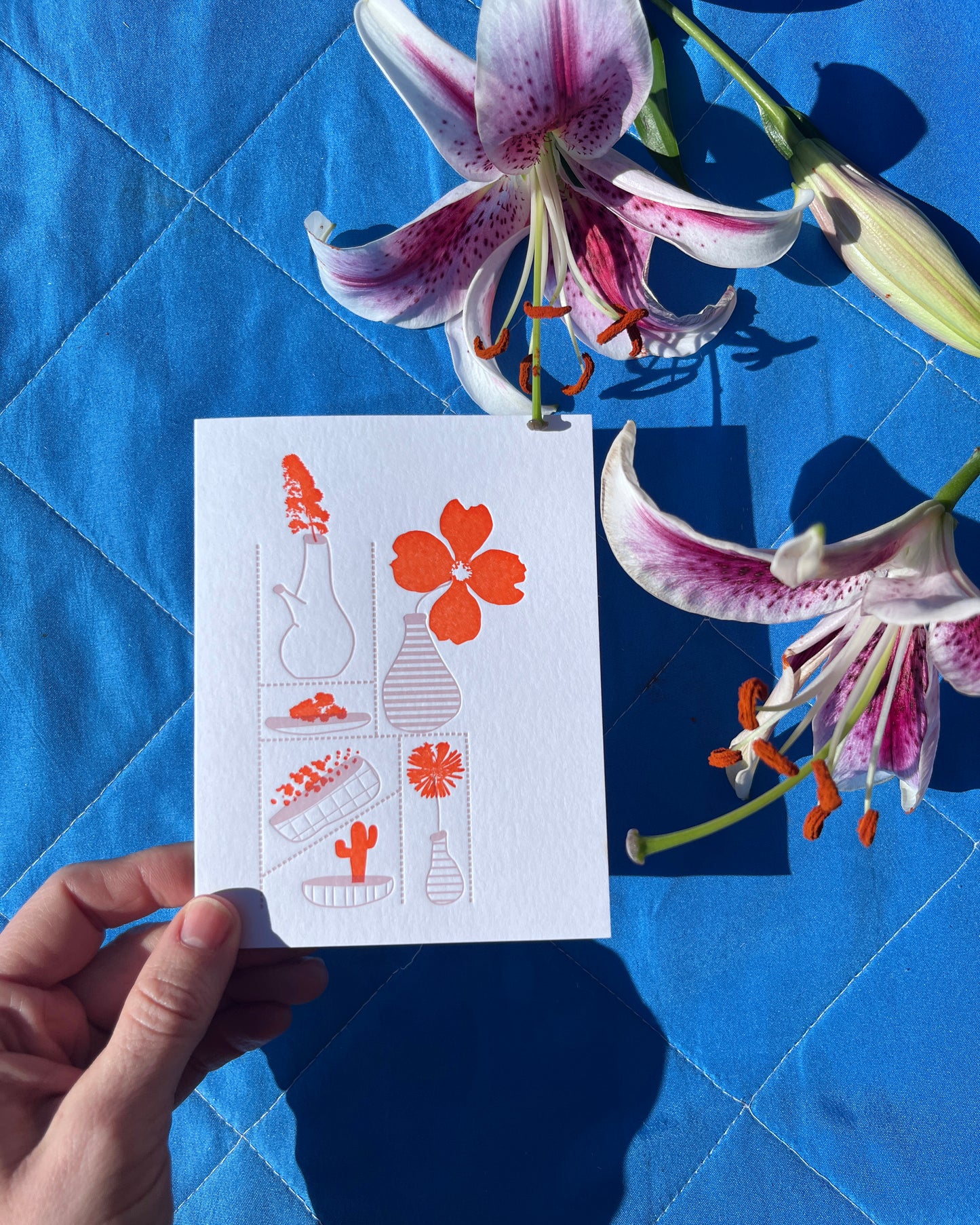 Orange Bloom Shelf Card, David Bernabo x Meshwork, #163 (limited edition)