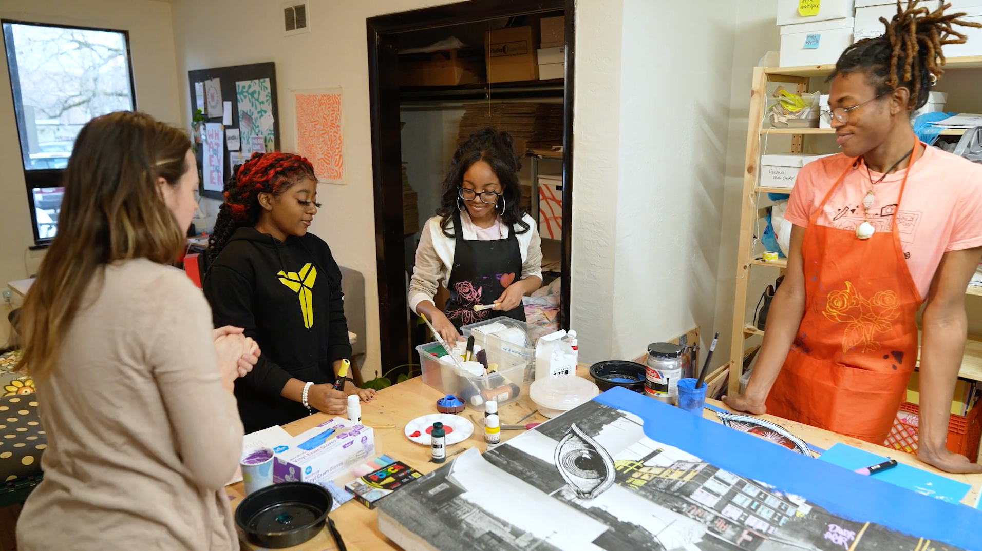Load video: The Wilkinsburg and Braddock Youth Project and Meshwork Press show Sense of Self is featured at the Lohr Gallery at the Wilkinsburg Community Development Corporation