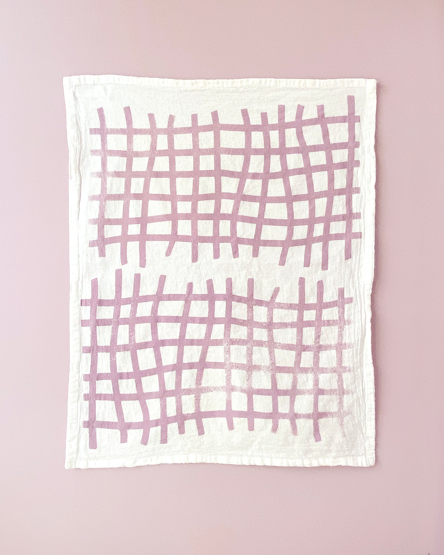 Lavender Grid Tea Towel