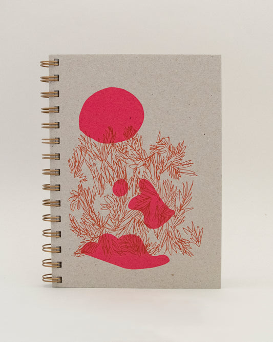 Red/Pink Leaf Pile Notebook - #104