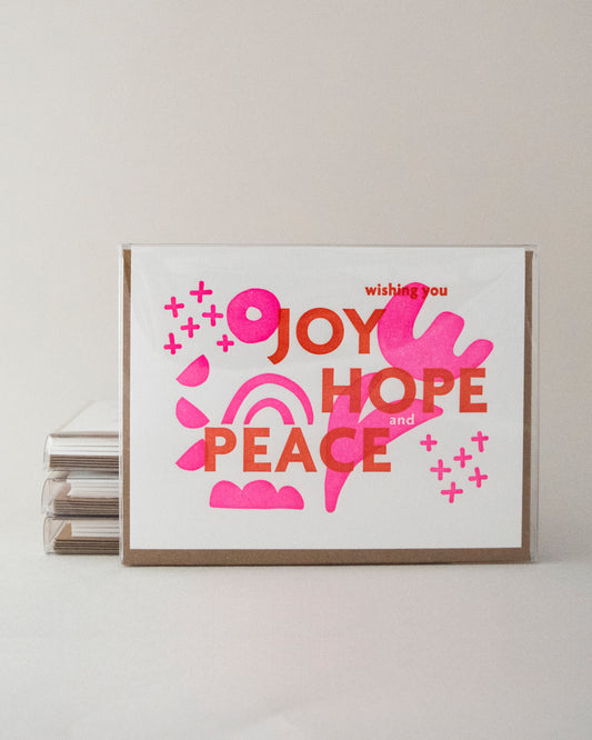 Box of 6, Joy Hope Peace Cards, #005B