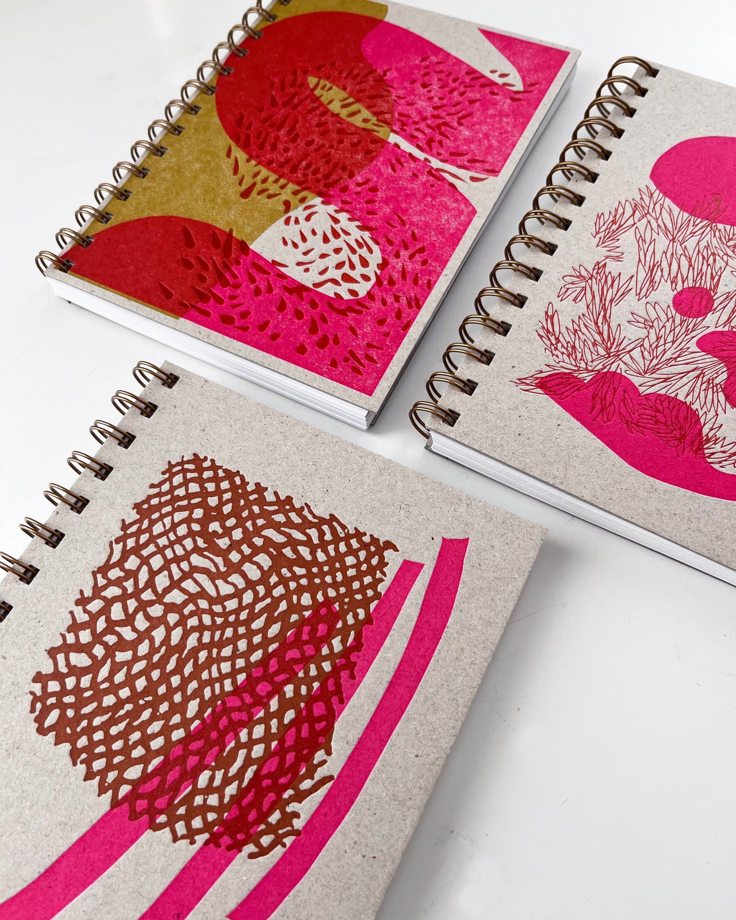 Red/Pink Leaf Pile Notebook - #104