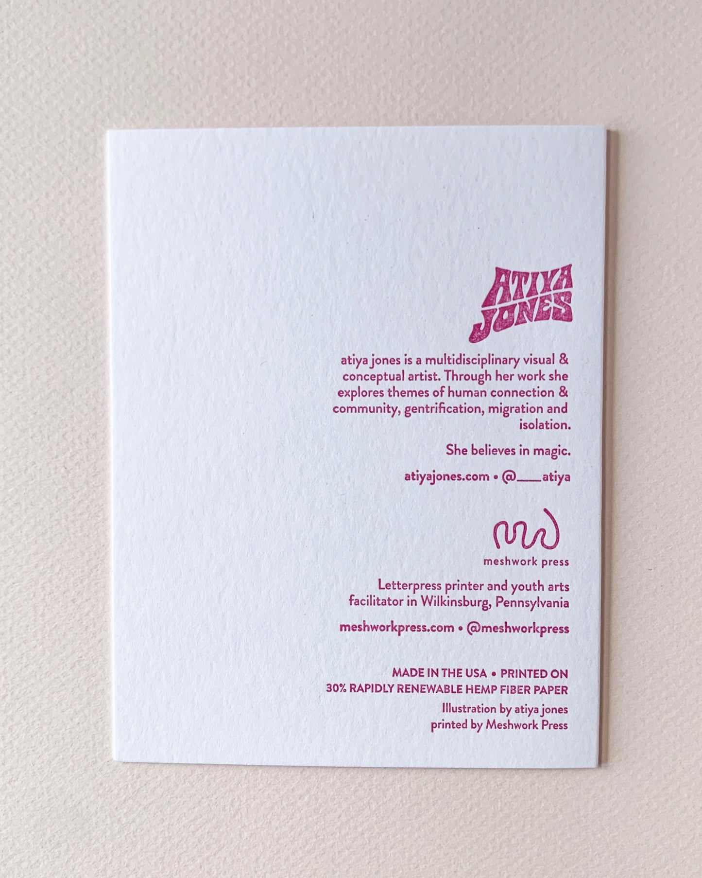 Destination Card, atiya jones x Meshwork, #088 (limited edition)